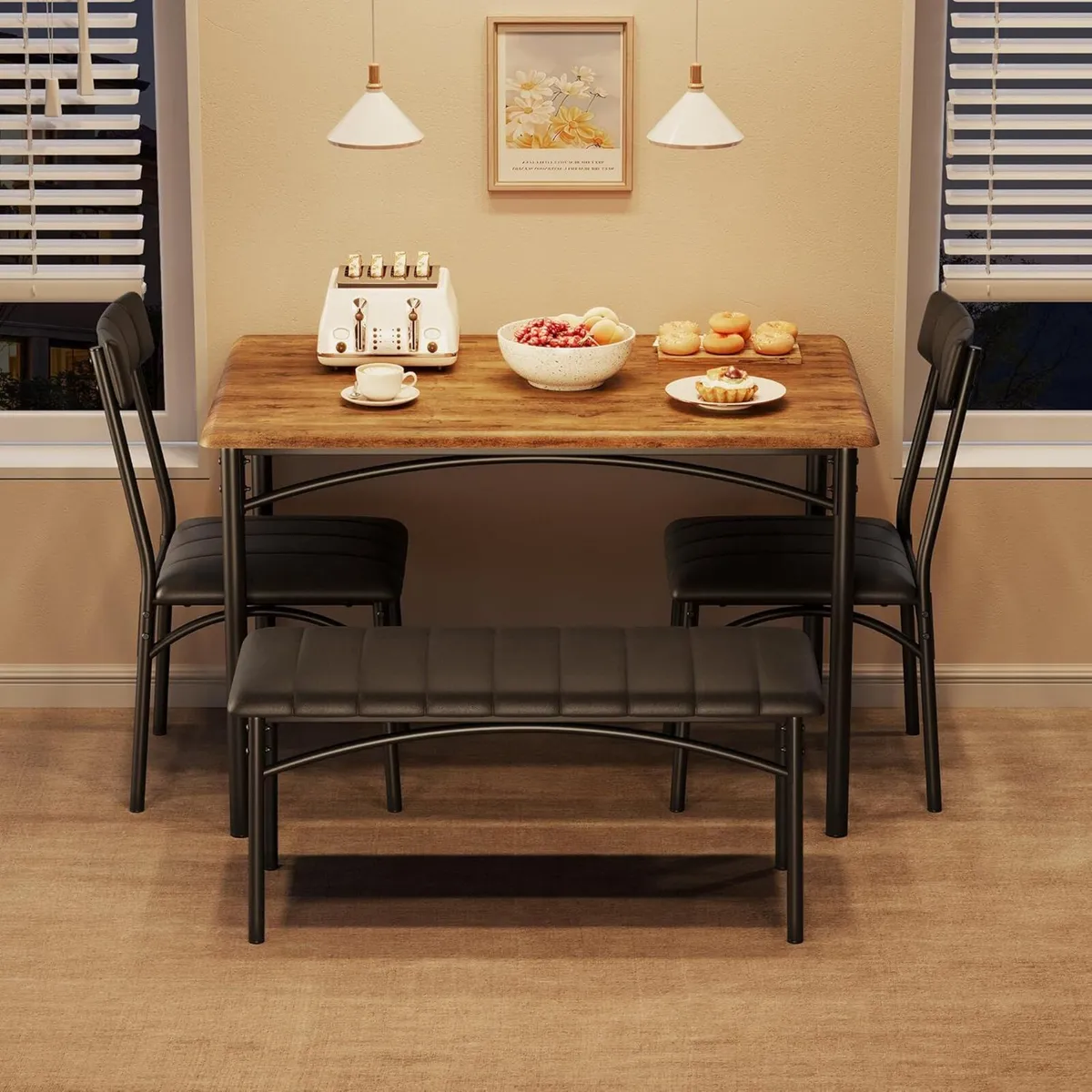 Dining Table Set for 4 Kitchen with Upholstered - Image 2
