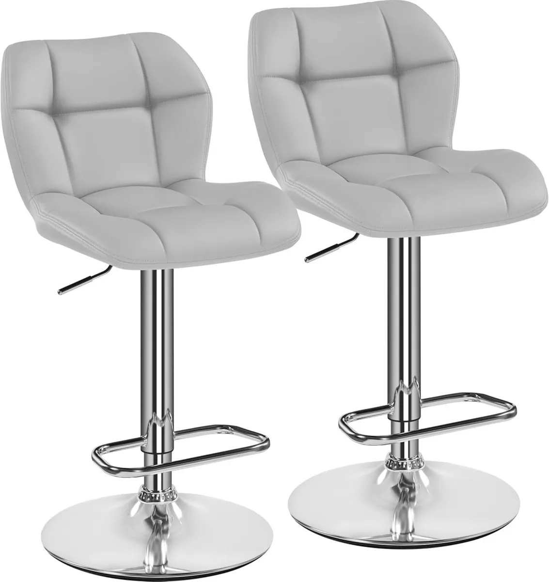 Barstools Set of 2 PU Leather Breakfast Bar - Image 1