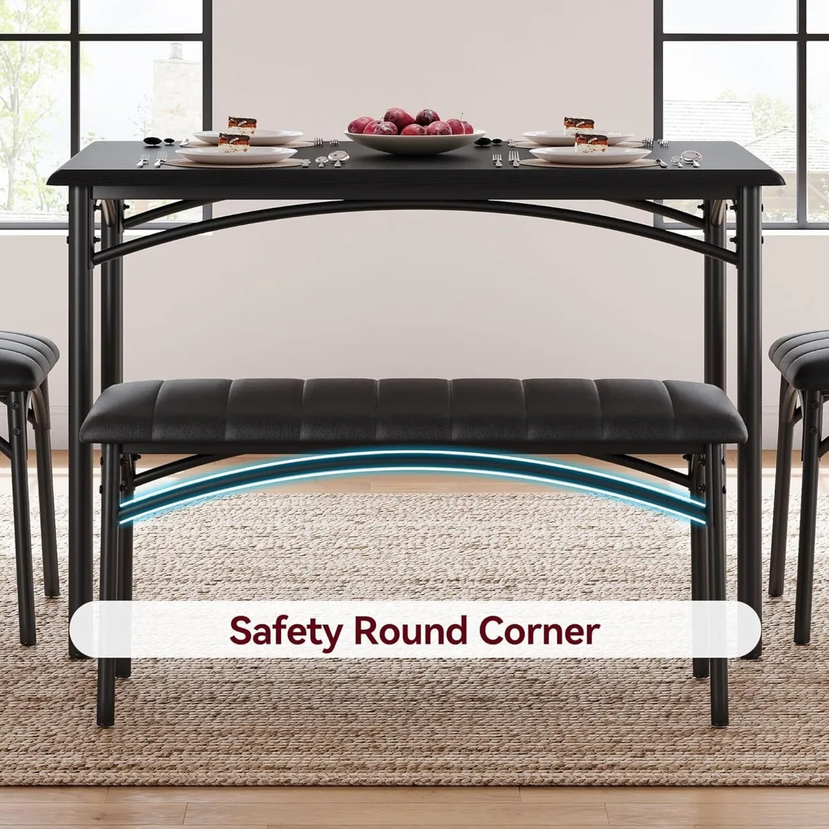 Dining Table Set for 4 Kitchen with Upholstered - Image 4