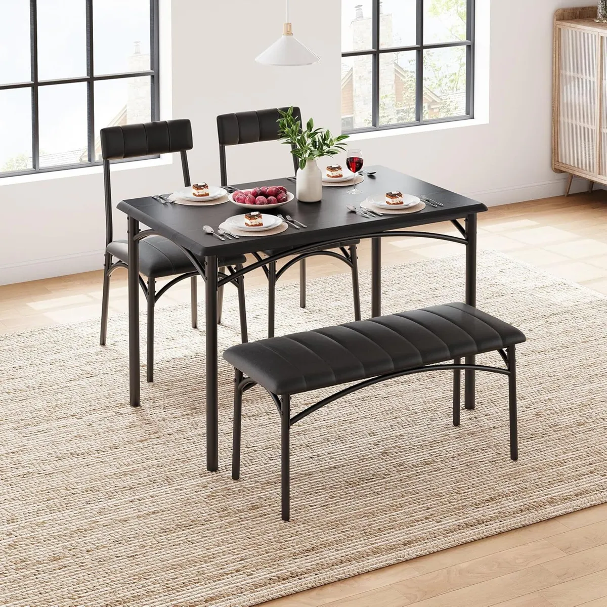 Dining Table Set for 4 Kitchen with Upholstered - Image 2