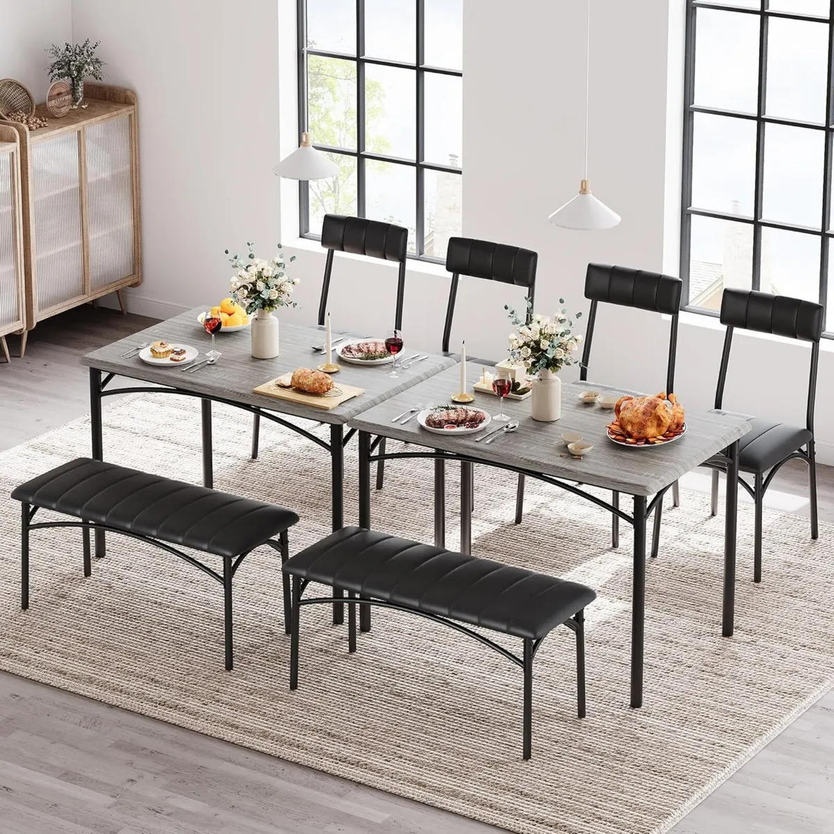 Space-Saving 4-Piece Dining Table Set Modern - Image 2