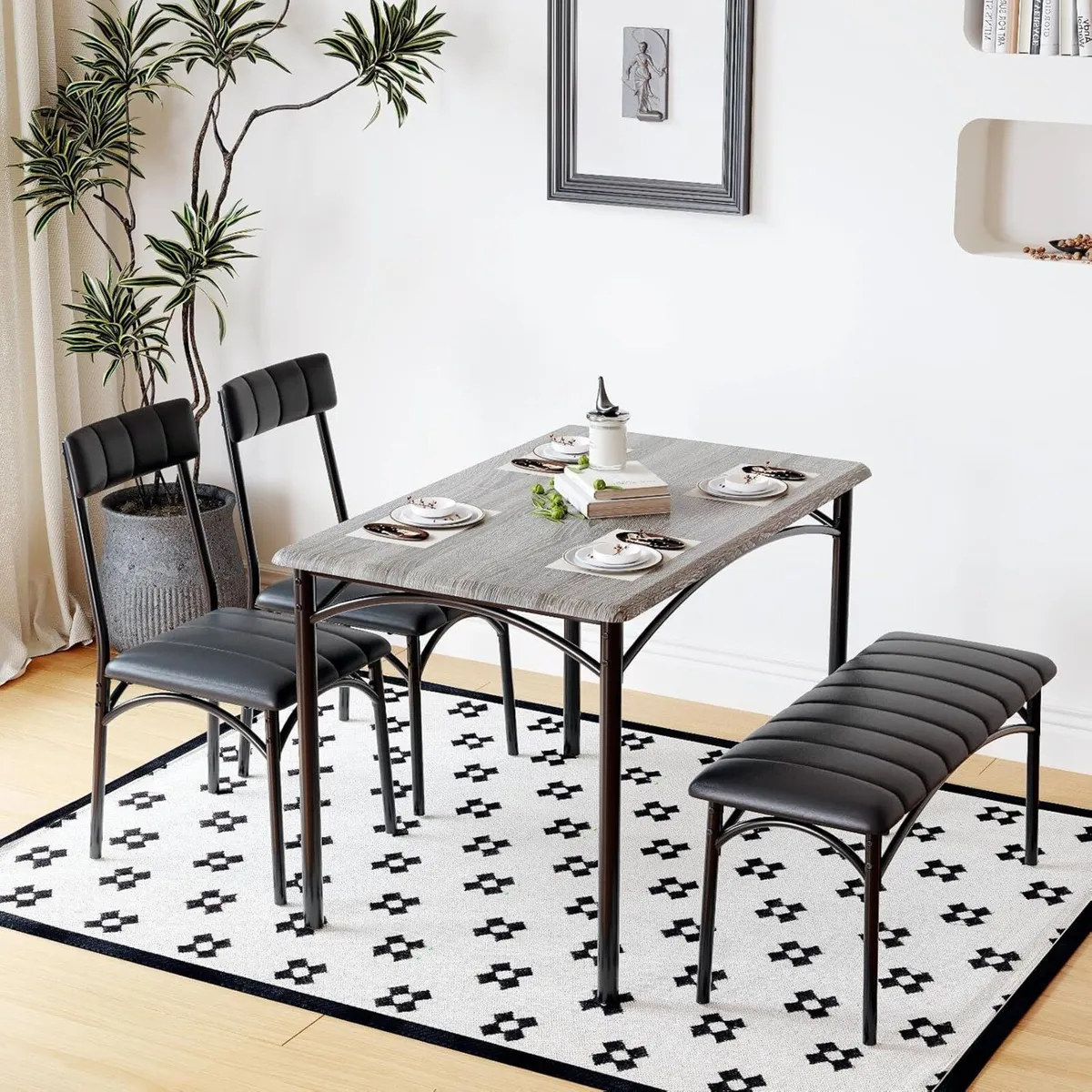 Space-Saving 4-Piece Dining Table Set Modern - Image 4
