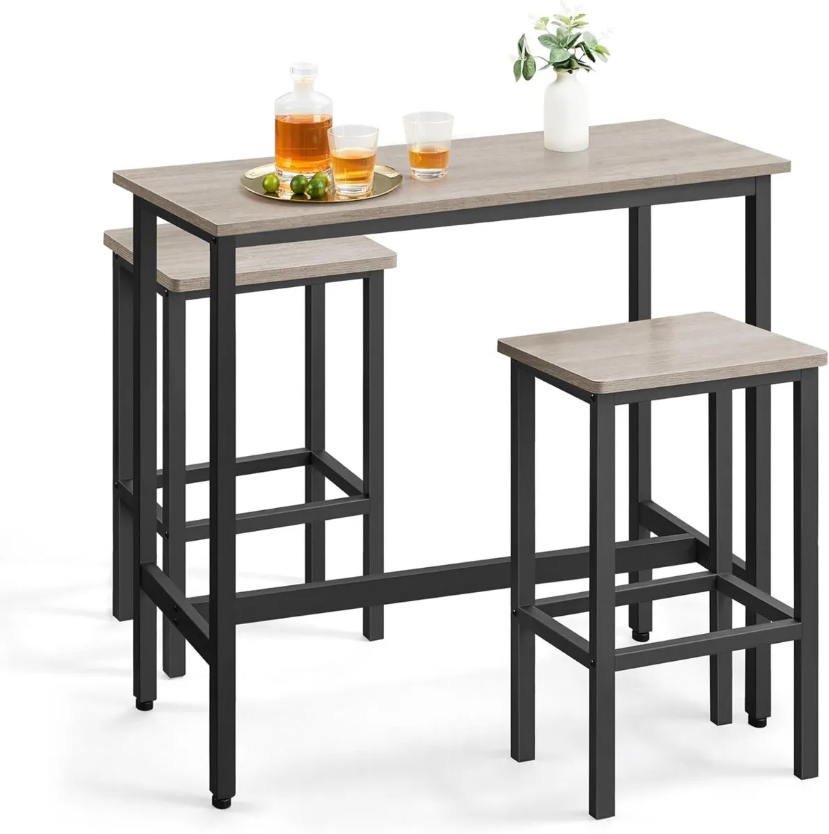 Dining Table Set Bar and Stools Breakfast with 2 - Image 1