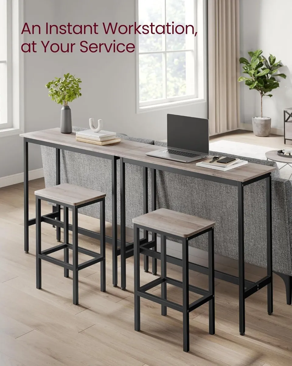 Dining Table Set Bar and Stools Breakfast with 2 - Image 4