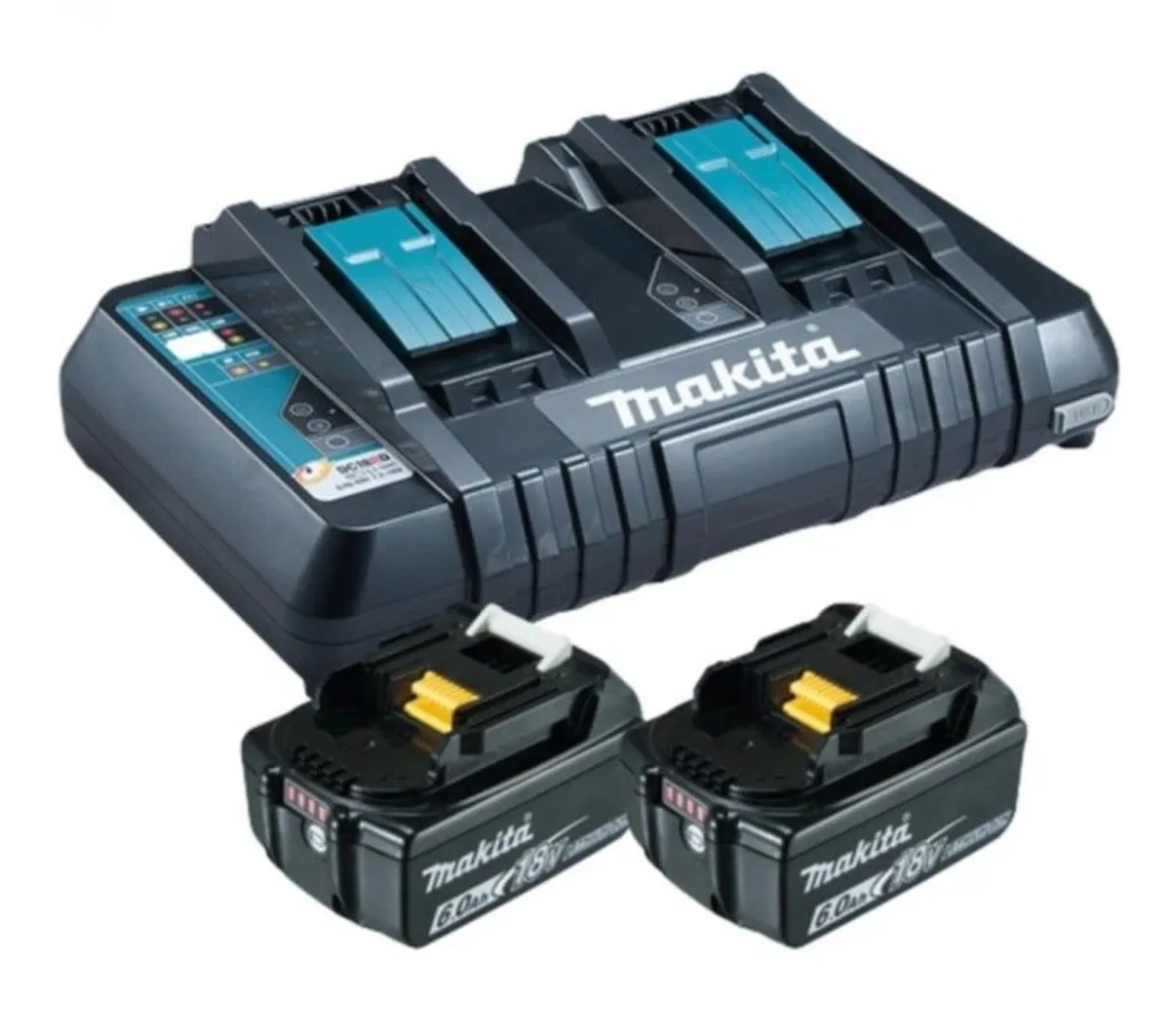 MAKITA DC18RD Double Charger & 2 x BL1860B 6AH