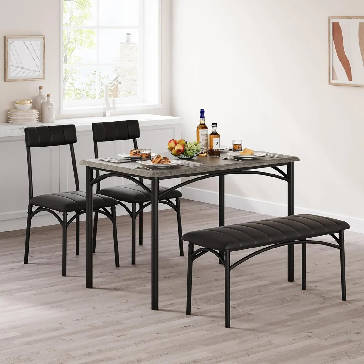 Dining Table Set for 4 Kitchen with Upholstered - Image 2