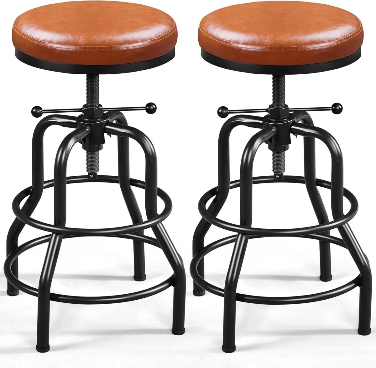 Industrial Height Adjustable Bar Stools Rustic - Image 1