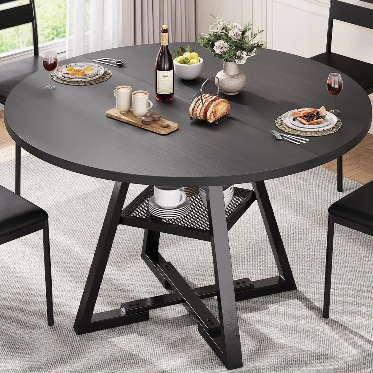 Round Dining Table for 2-4 People Circle Dinner - Image 1