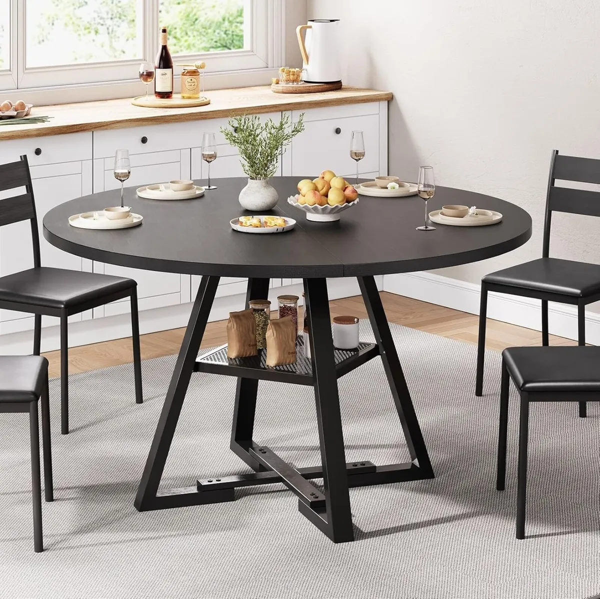 Round Dining Table for 2-4 People Circle Dinner - Image 3