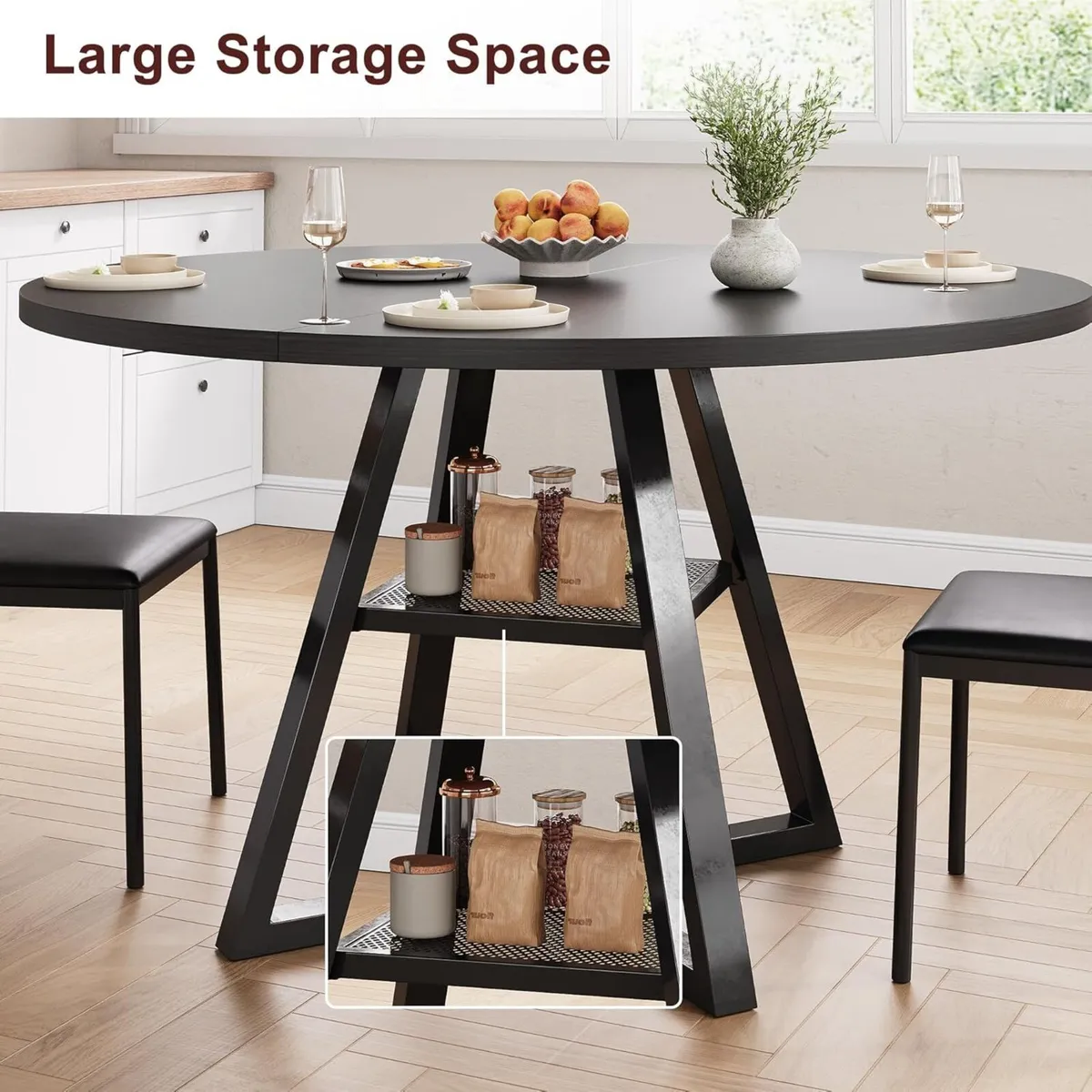 Round Dining Table for 2-4 People Circle Dinner - Image 4