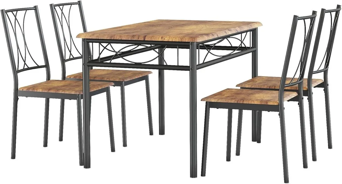 Dining Table and 4 Chairs Set 5-Piece Kitchen - Image 1