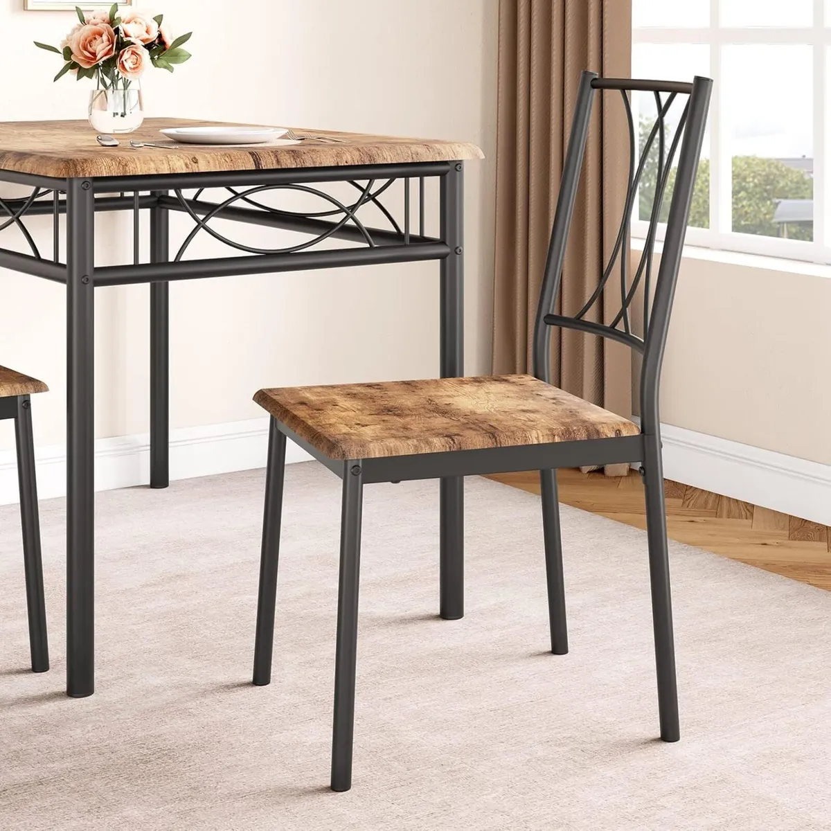 Dining Table and 4 Chairs Set 5-Piece Kitchen - Image 2