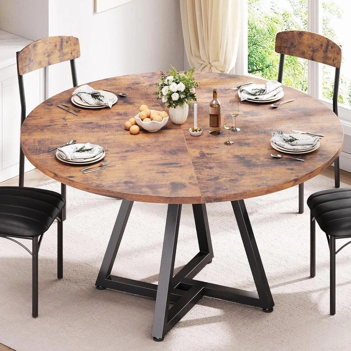 Round Kitchen Dining Table for 2-4 People Circle - Image 1