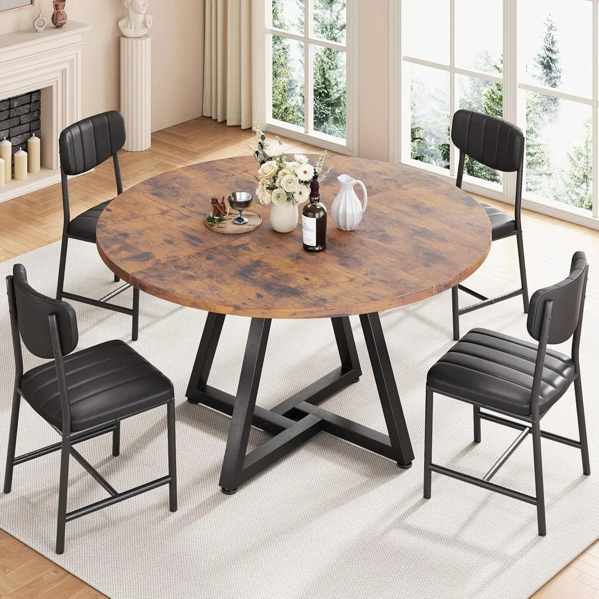 Round Kitchen Dining Table for 2-4 People Circle - Image 3