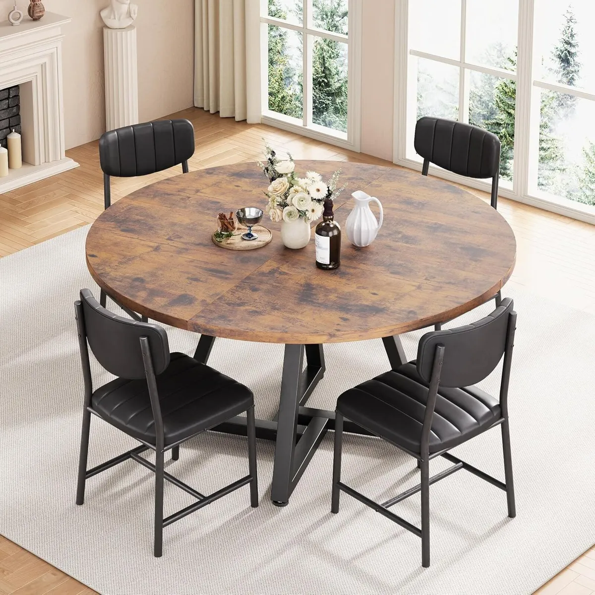 Round Kitchen Dining Table for 2-4 People Circle - Image 4