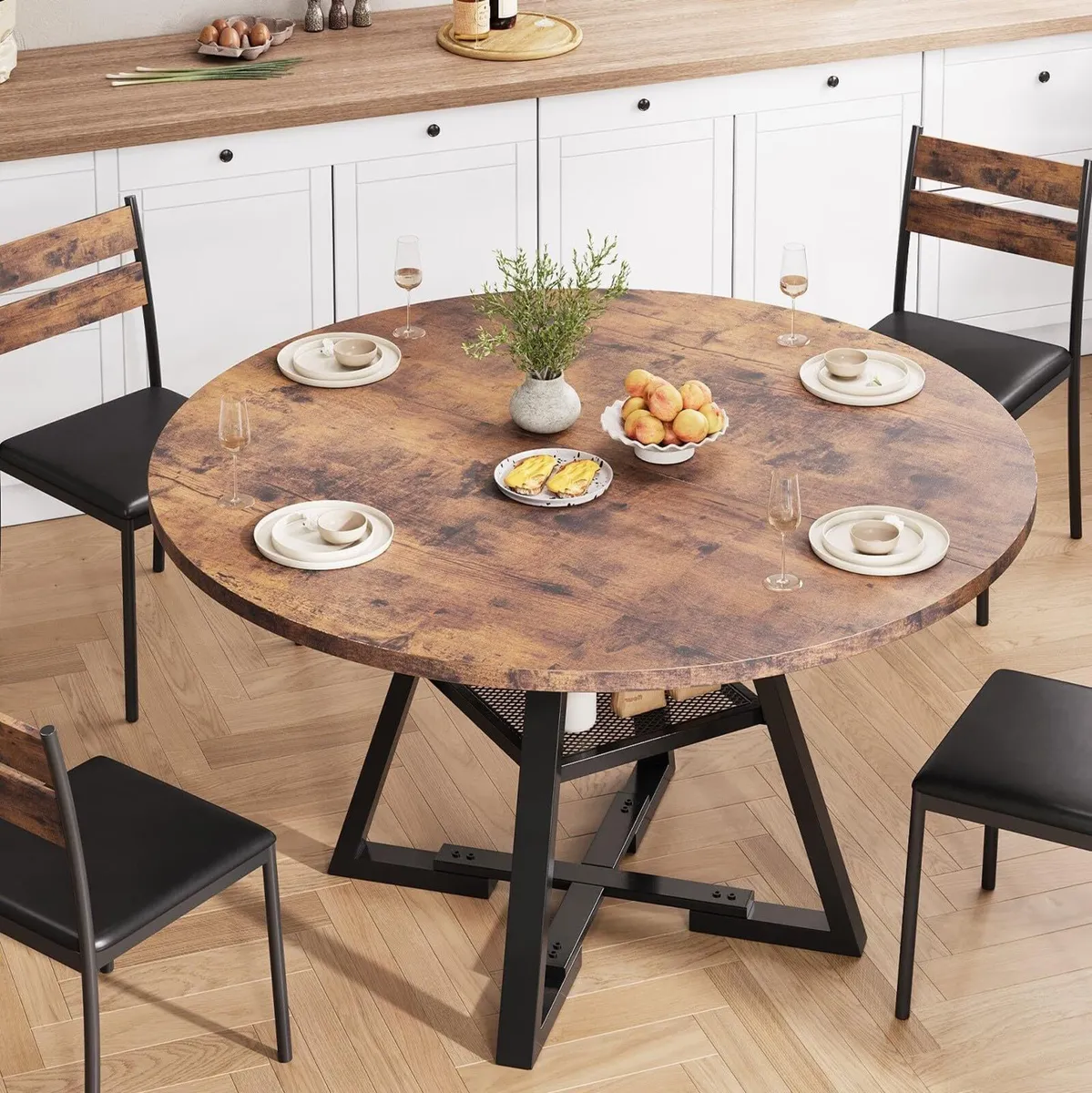 Round Dining Table for 4 People Circle Dinner - Image 4