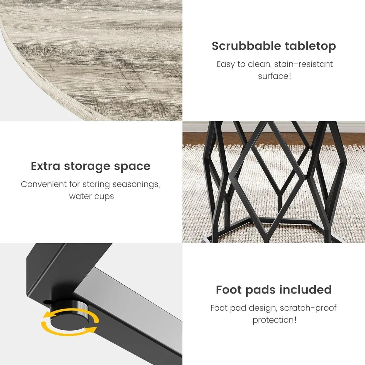 47-inch Round Dining Table for 4-6 People - Image 4