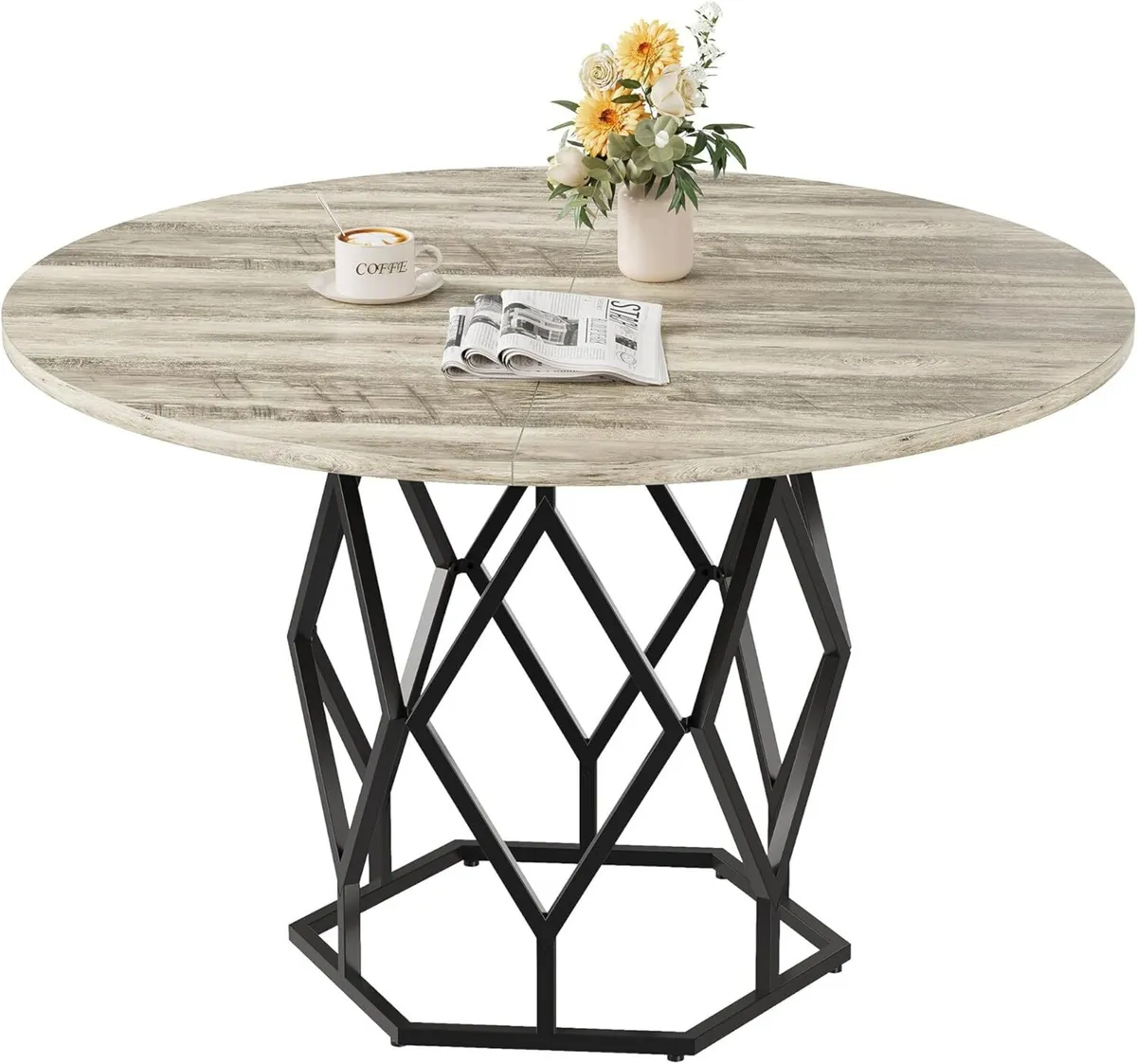 47-inch Round Dining Table for 4-6 People - Image 1