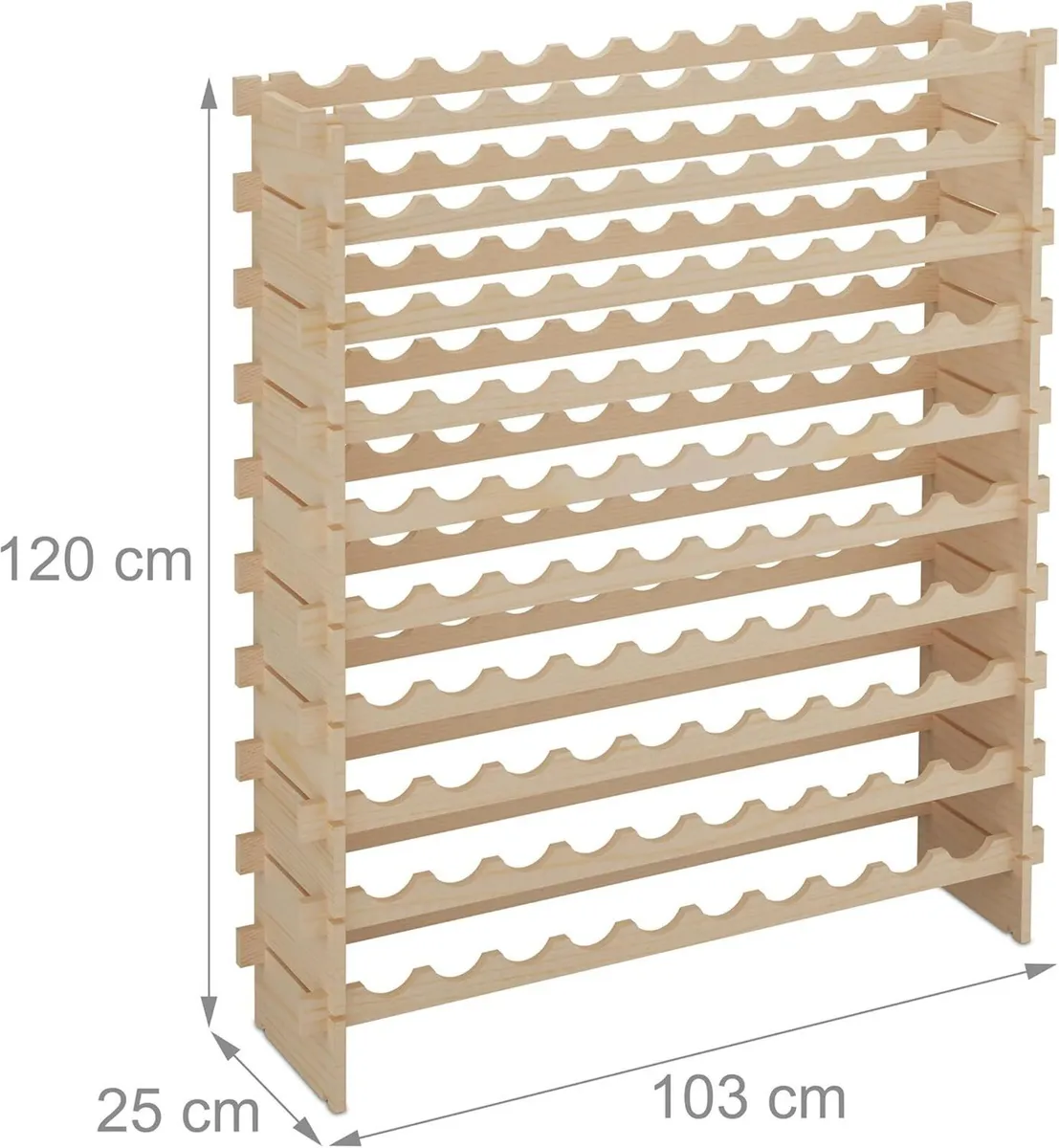 Wine Rack for 100 Bottles Stackable HWD: 120x103x2 - Image 3