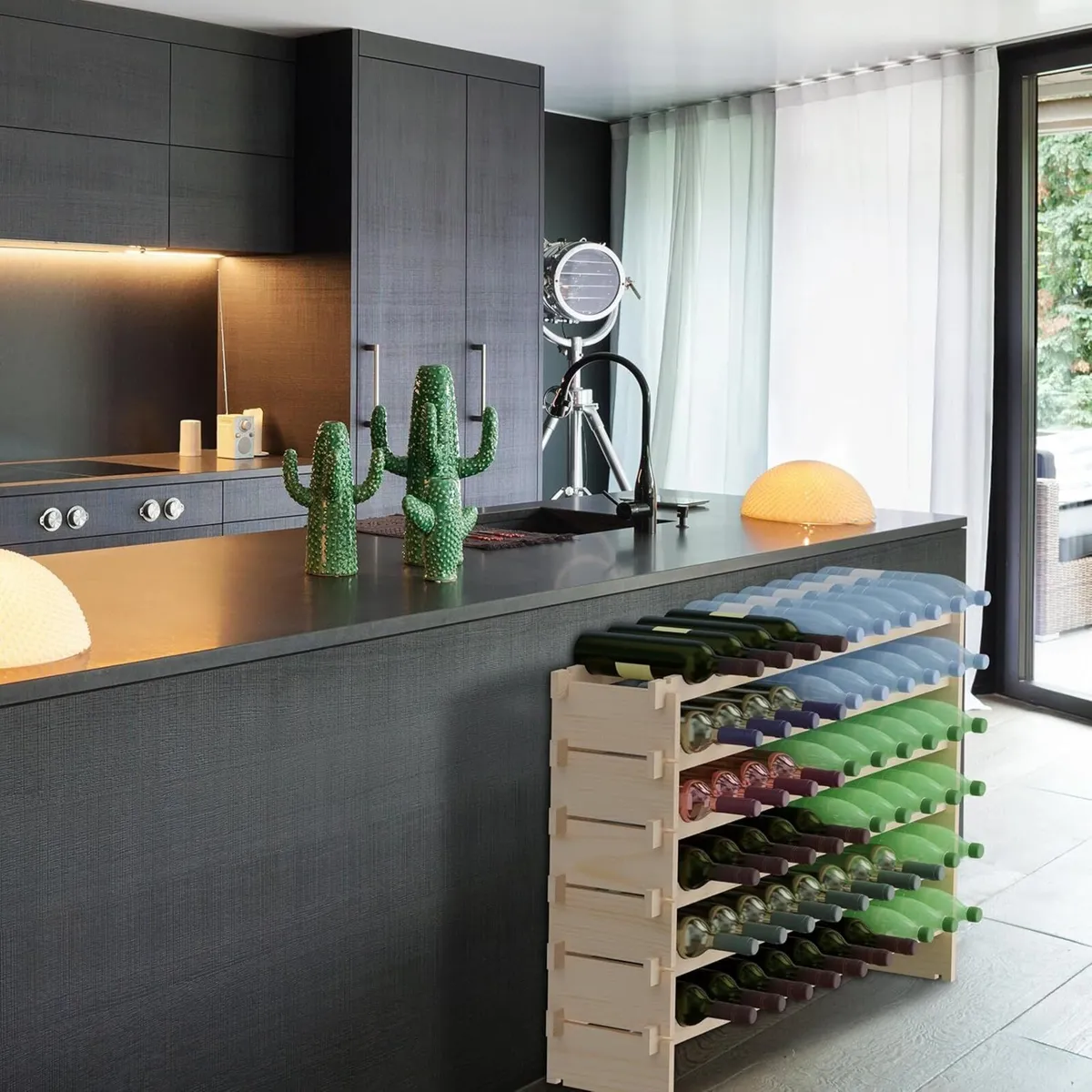 Wine Rack for 100 Bottles Stackable HWD: 120x103x2 - Image 4