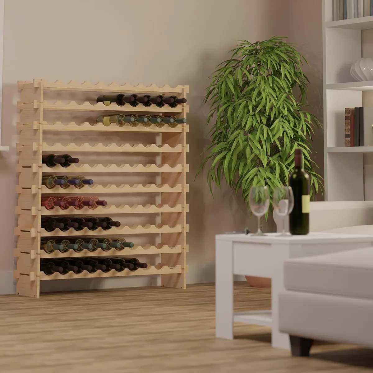Wine Rack for 100 Bottles Stackable HWD: 120x103x2 - Image 2