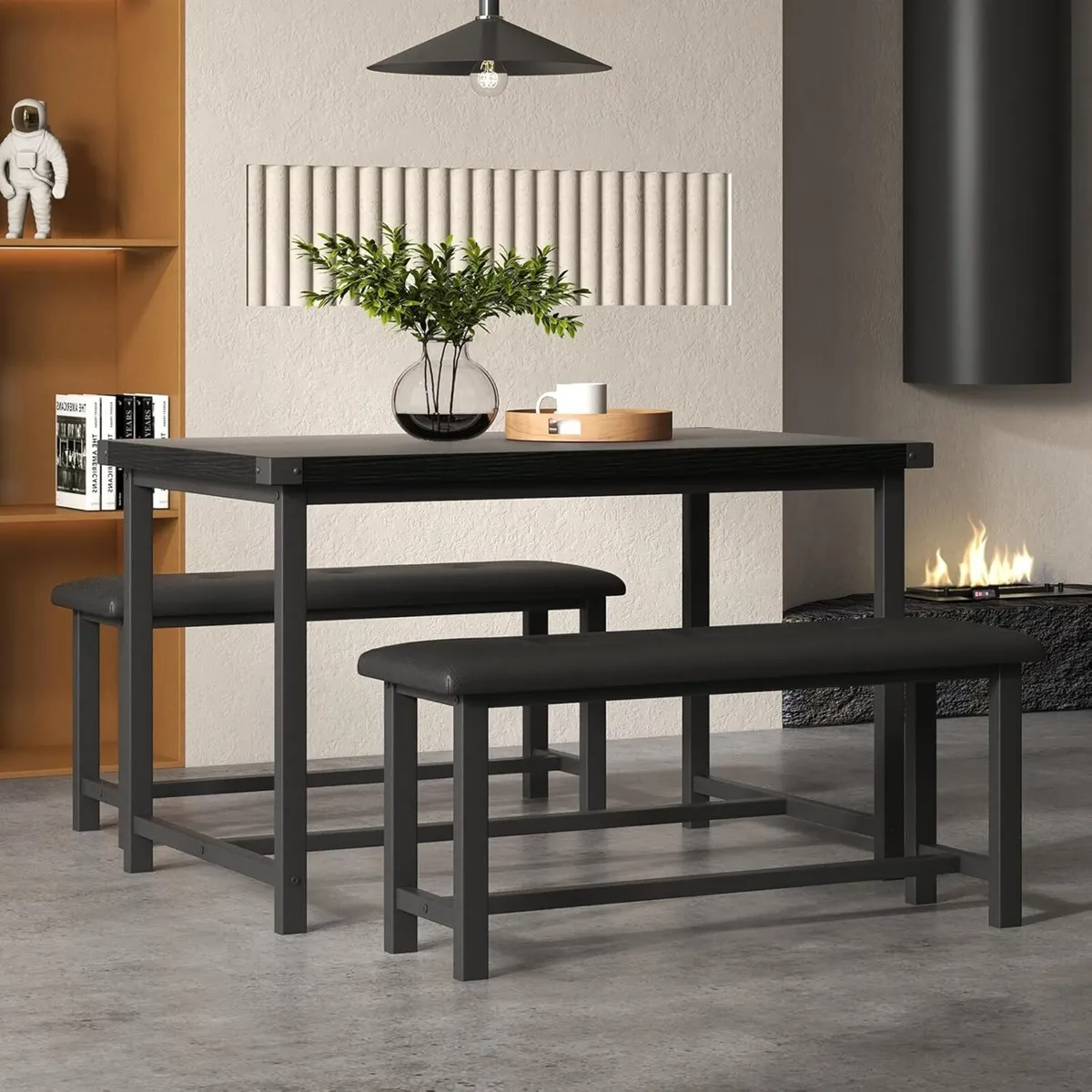 Modern Industrial 3-Piece Dining Table Set for 4 - Image 3