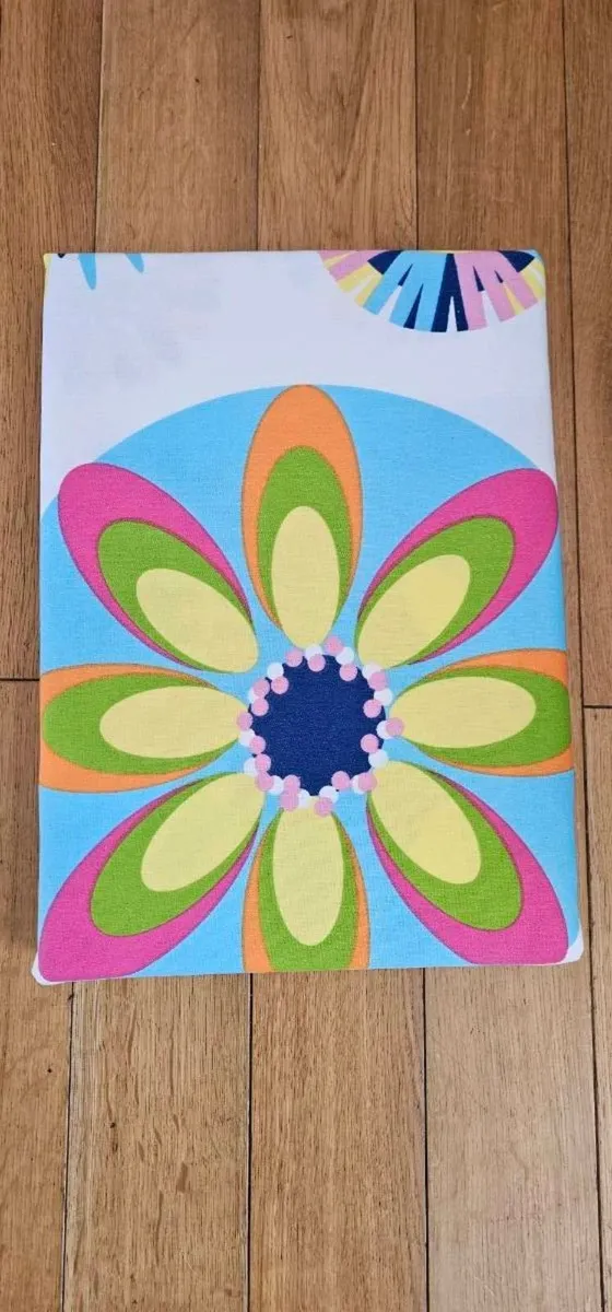 New Kids Pencil Pleat Lined Curtains, Flower Print - Image 1