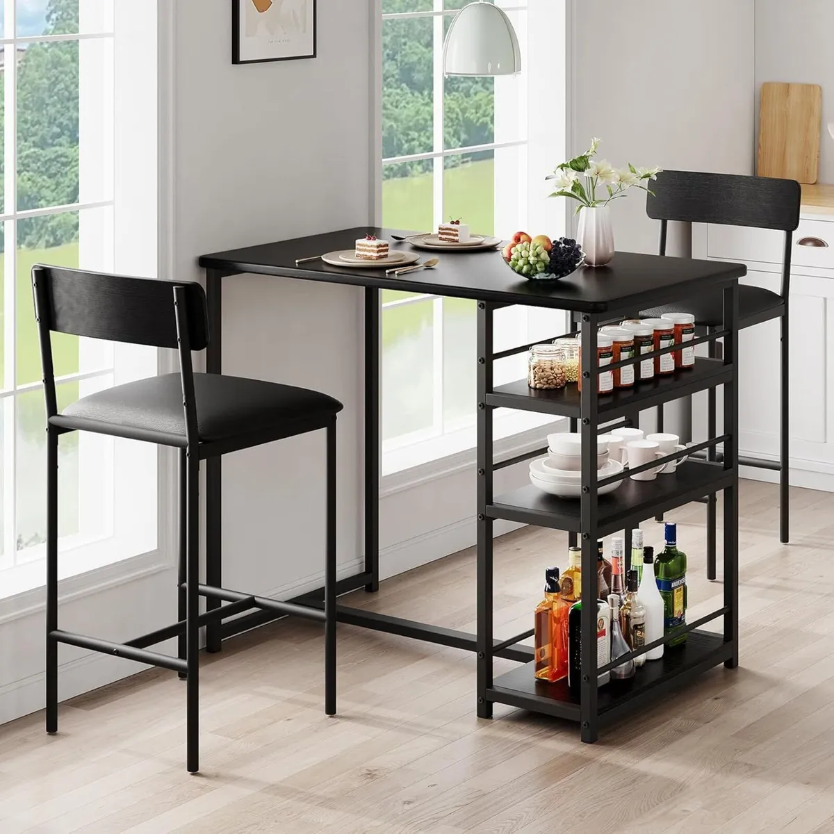 Compact 3-Piece Breakfast Bar Set for Small - Image 2