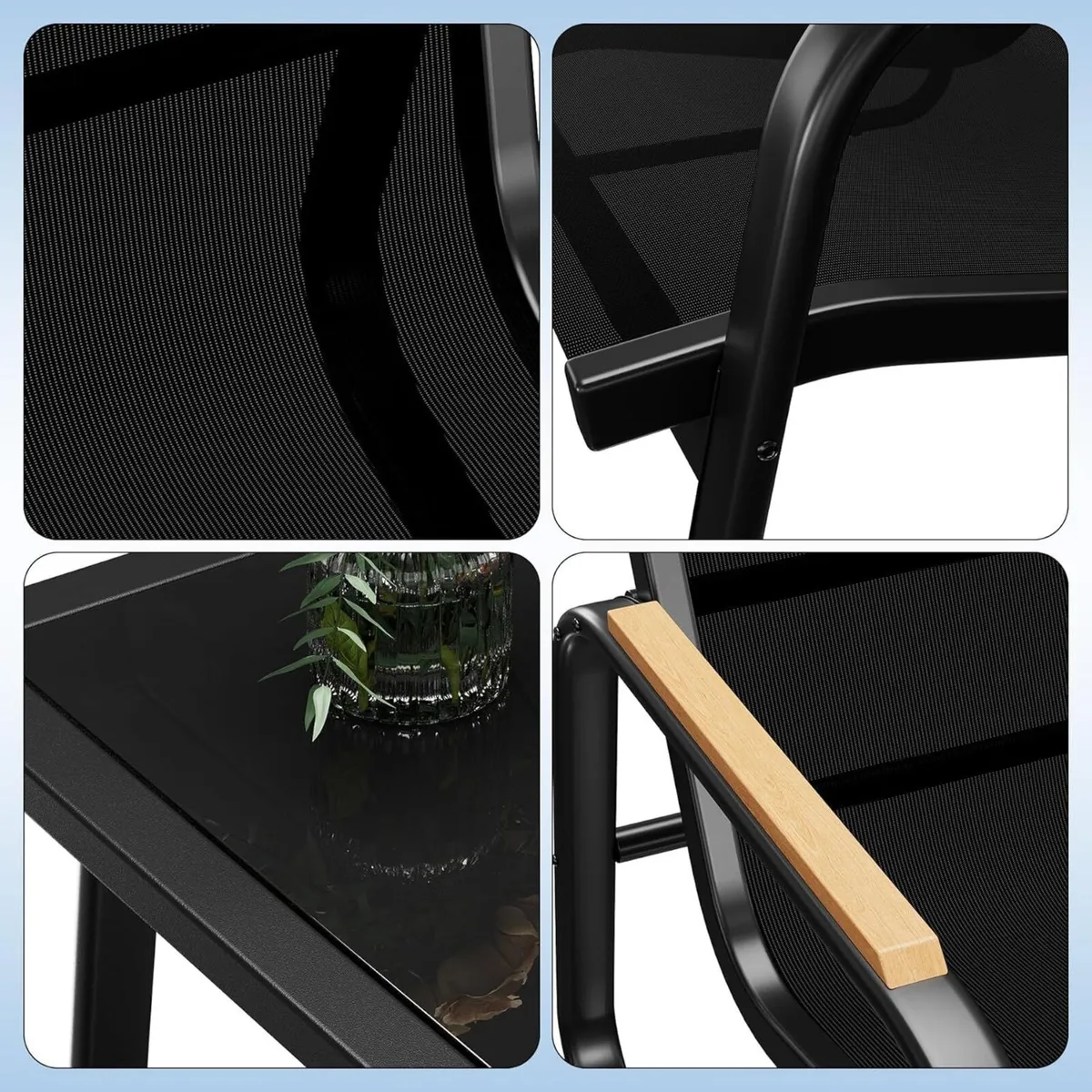 Garden Furniture Set 4 Pieces Patio Conversation - Image 4