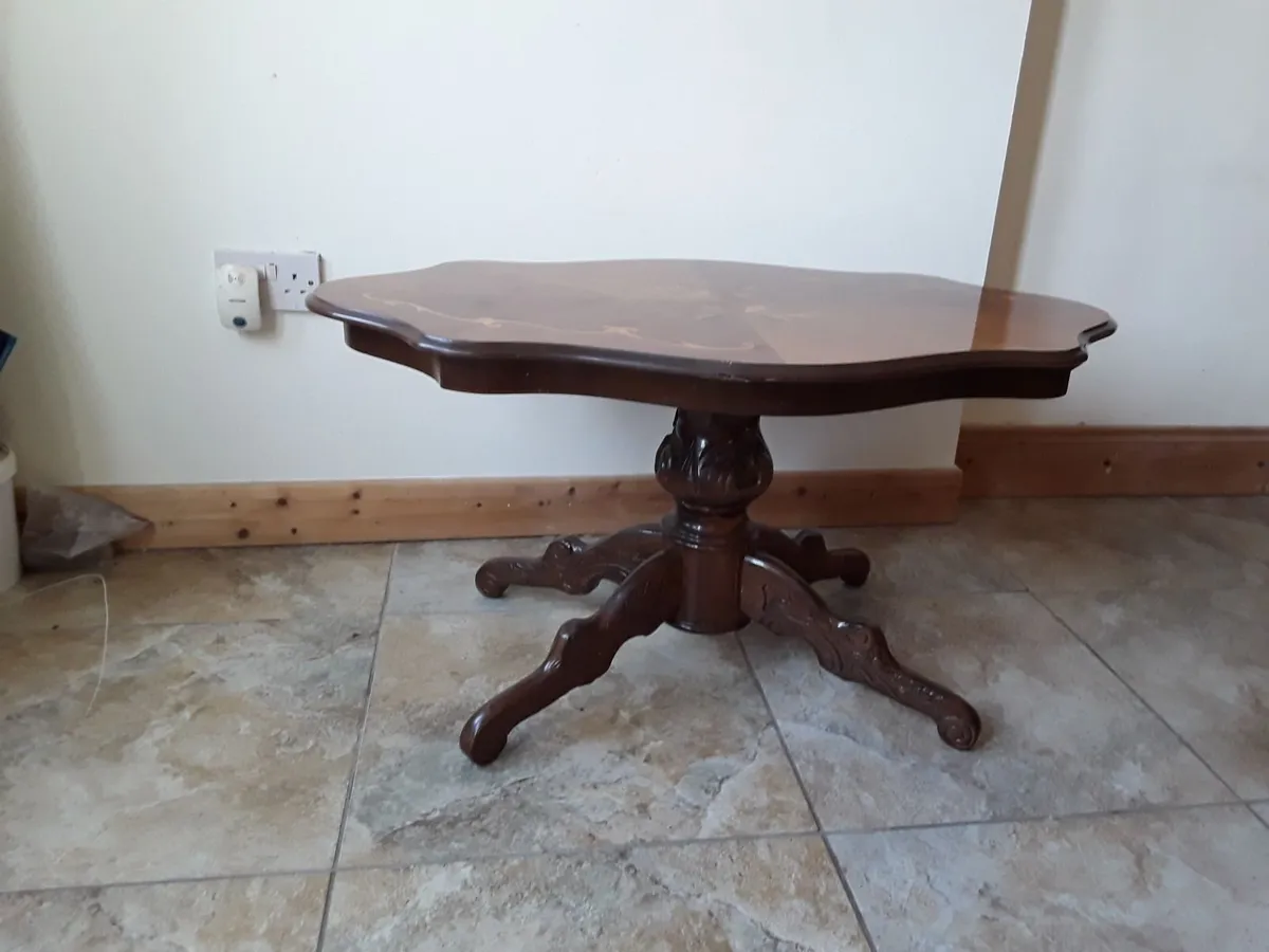 Highly polished coffee table walnut inlay - Image 3
