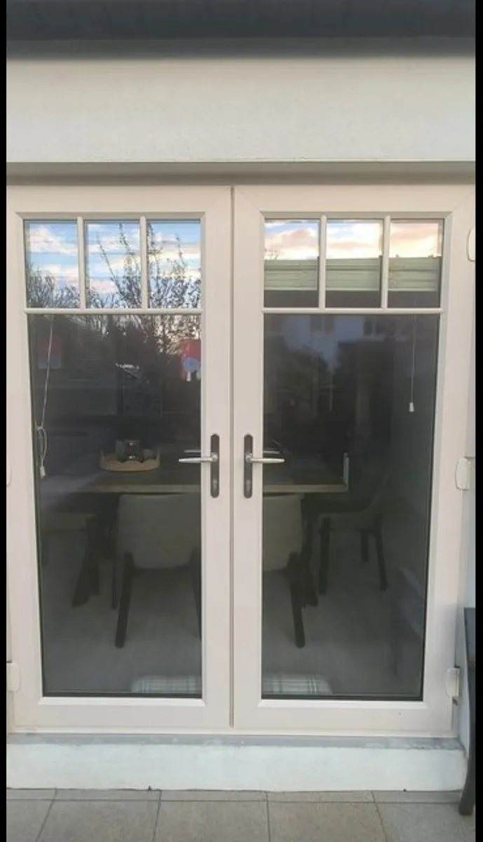 2X MATCHING UPVC FRENCH DOUBLE DOORS LIKE NEW - Image 1