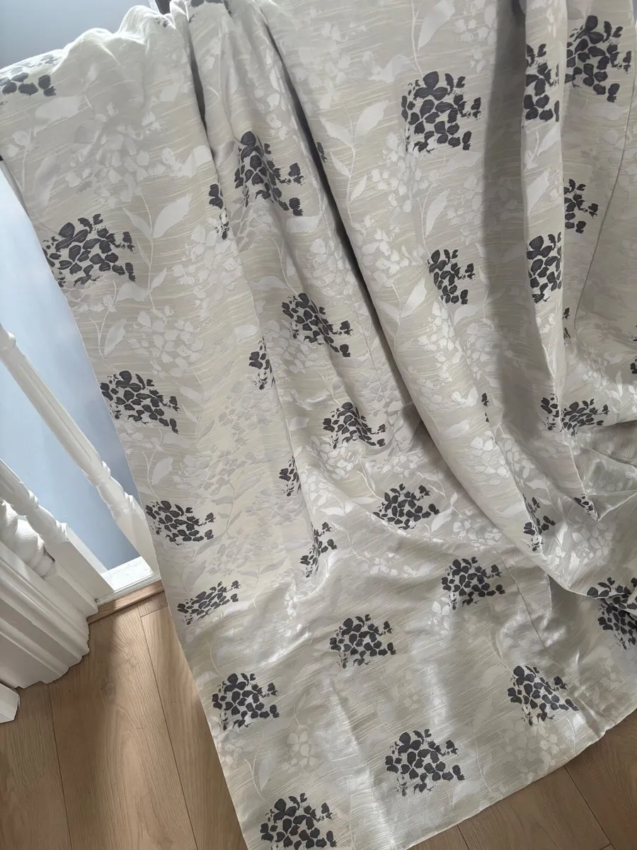Handmade, Fully Lined,  Light Grey Curtains - Image 1
