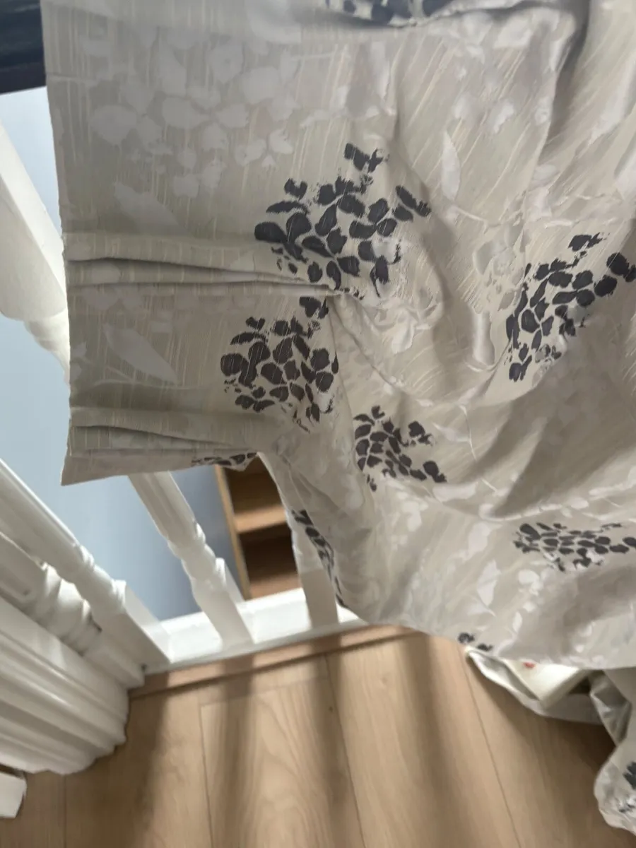 Handmade, Fully Lined,  Light Grey Curtains - Image 2