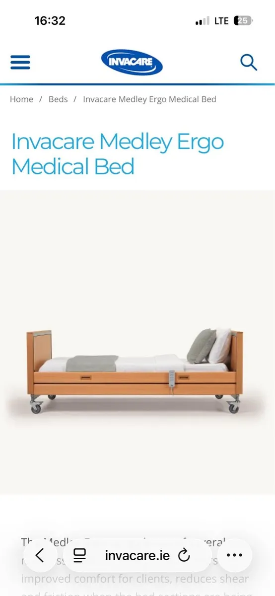 Medical Bed - Invacare Medley Ergo - Image 1