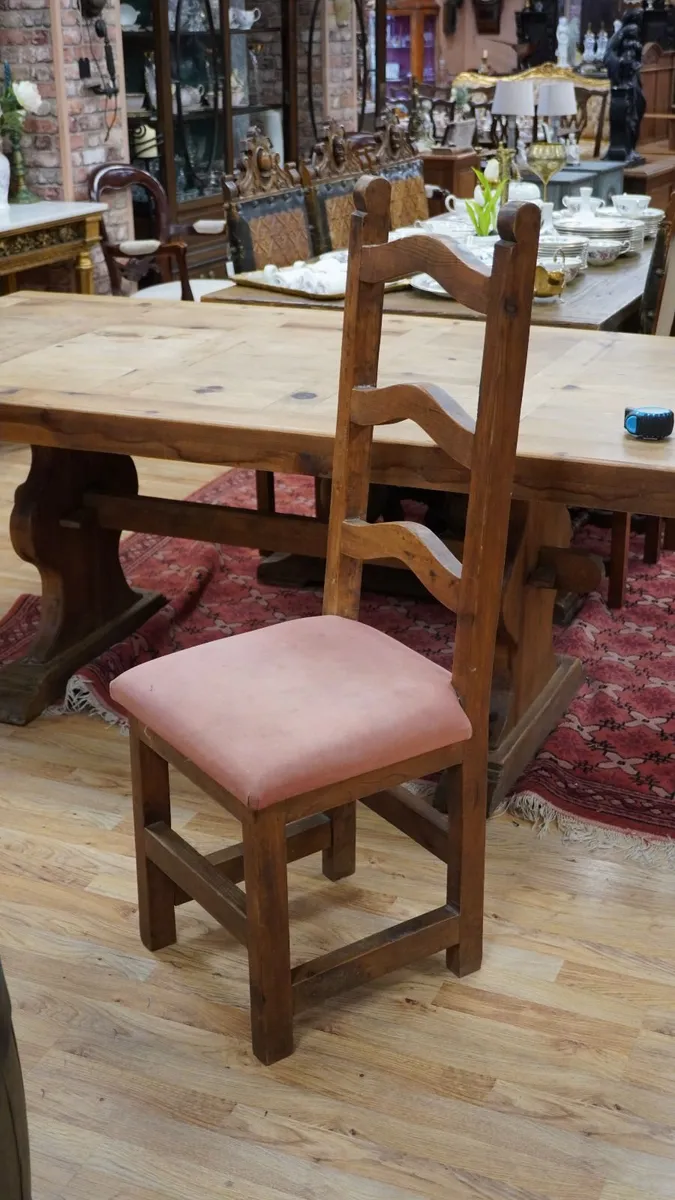 Rustic Mexican Pine Dining Set - Table & 8 Chairs - Image 4