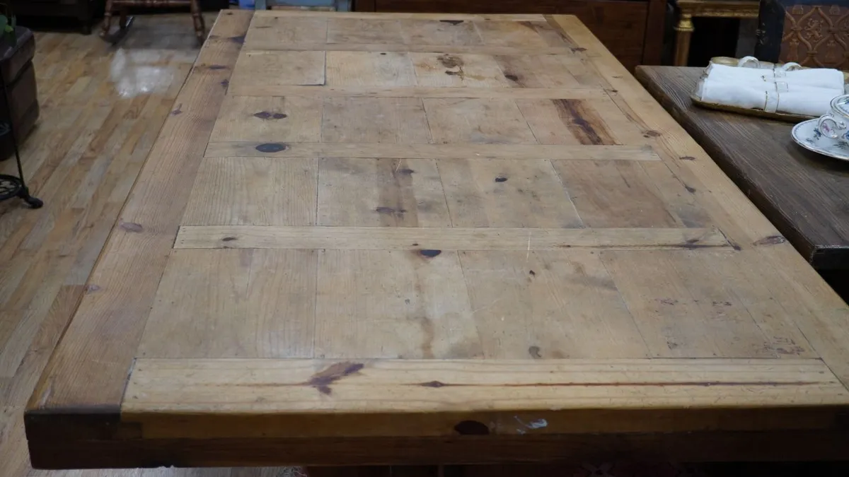 Rustic Mexican Pine Dining Set - Table & 8 Chairs - Image 3