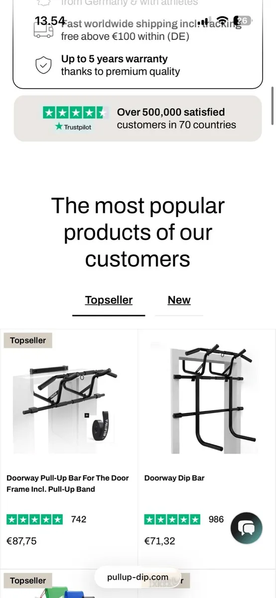 Doorway Pull-Up Bar + Dip Bar (Full Set) – €50 - Image 2