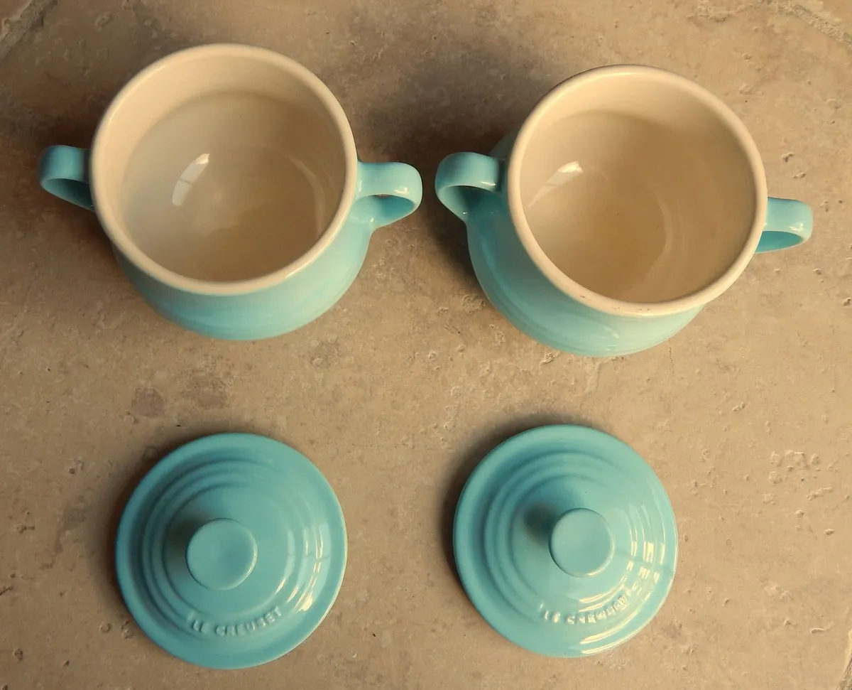 2 Le Creuset Soup/Mini Cocotte Stoneware Bowls - Image 4