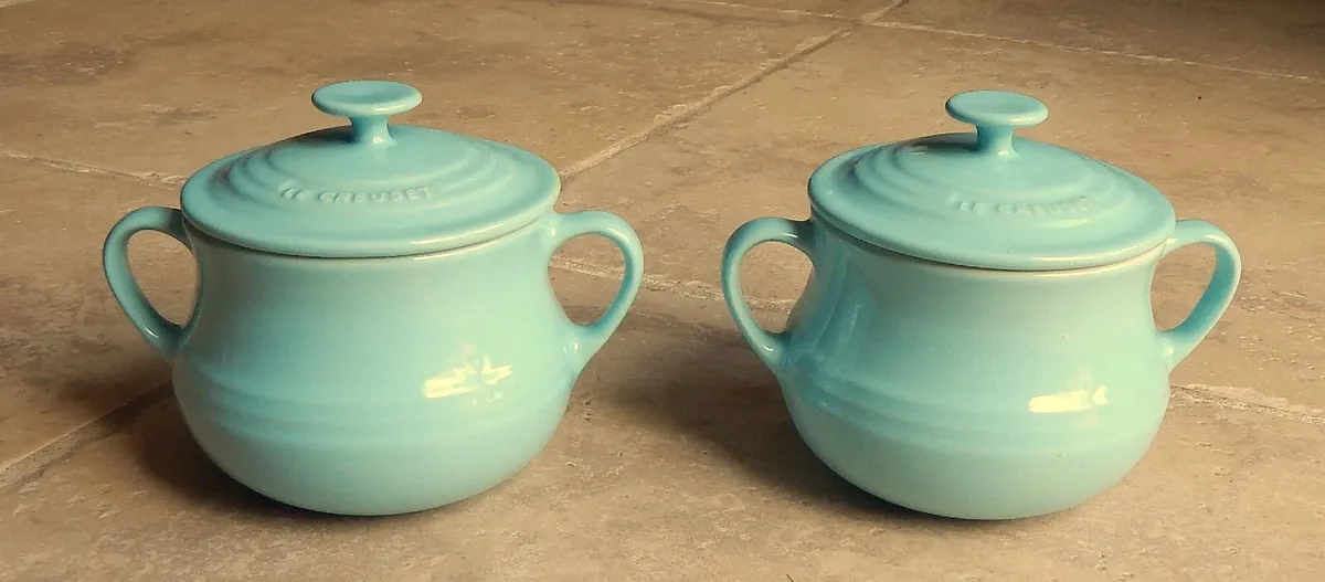 2 Le Creuset Soup/Mini Cocotte Stoneware Bowls - Image 1