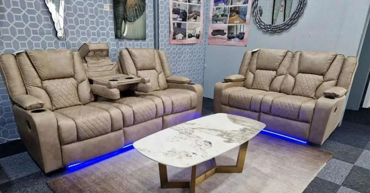 Electric Real Leather Orlando Recliner Sofa Set - Image 3