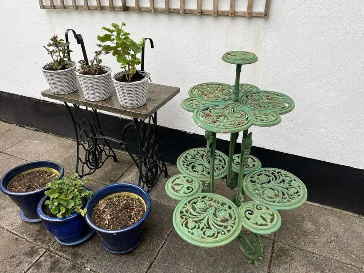 Antique Plant Stand wrought iron - Image 1