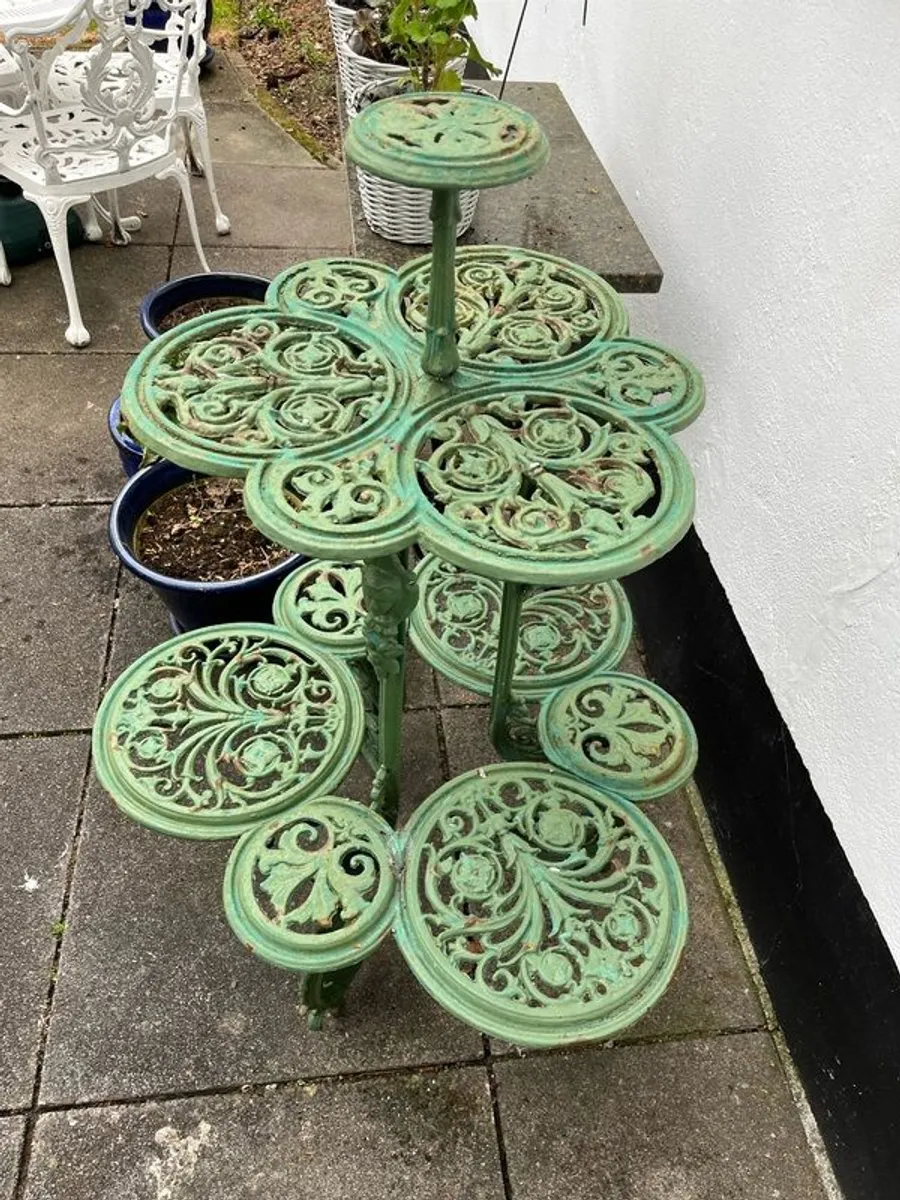 Antique Plant Stand wrought iron - Image 2