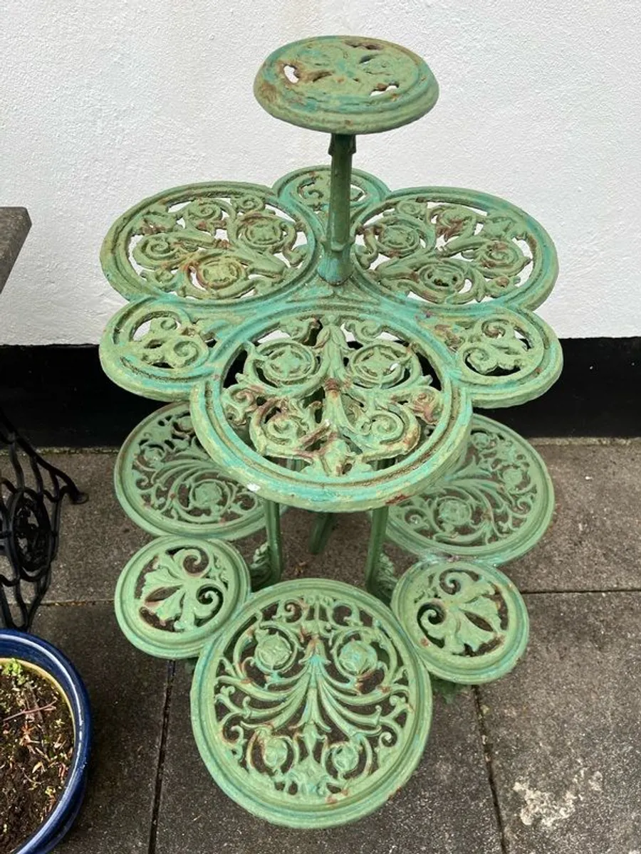 Antique Plant Stand wrought iron - Image 3