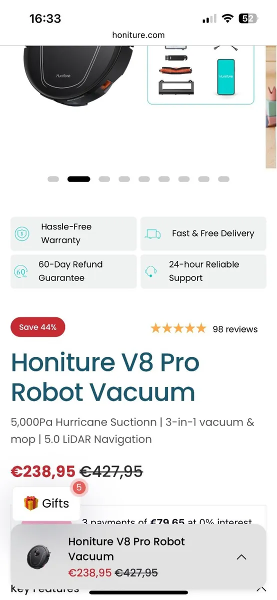 Honiture V8 Pro Robot vacuum - Image 1