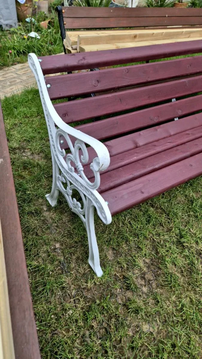 Garden benches, cast iron table, bistro furniture - Image 4