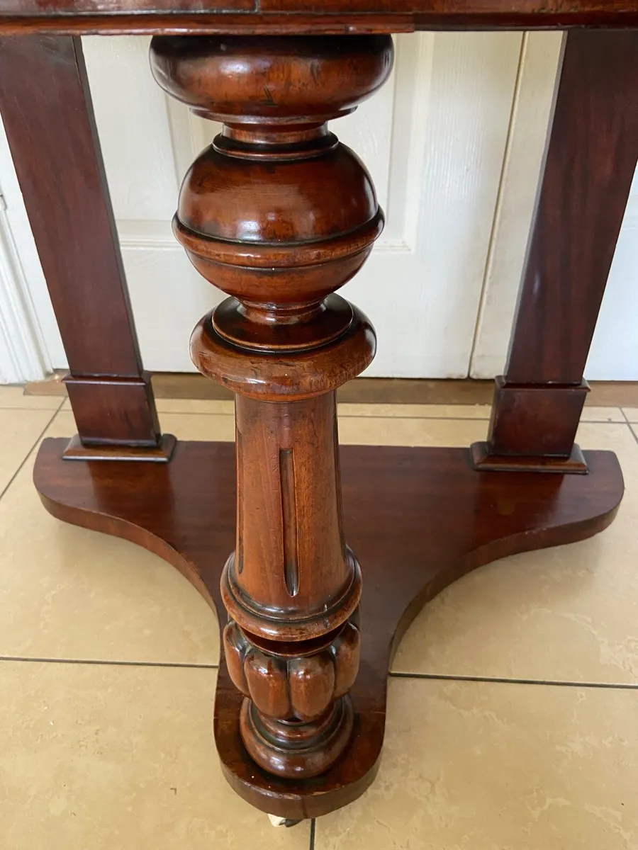 Victorian D shaped marble top console table - Image 2