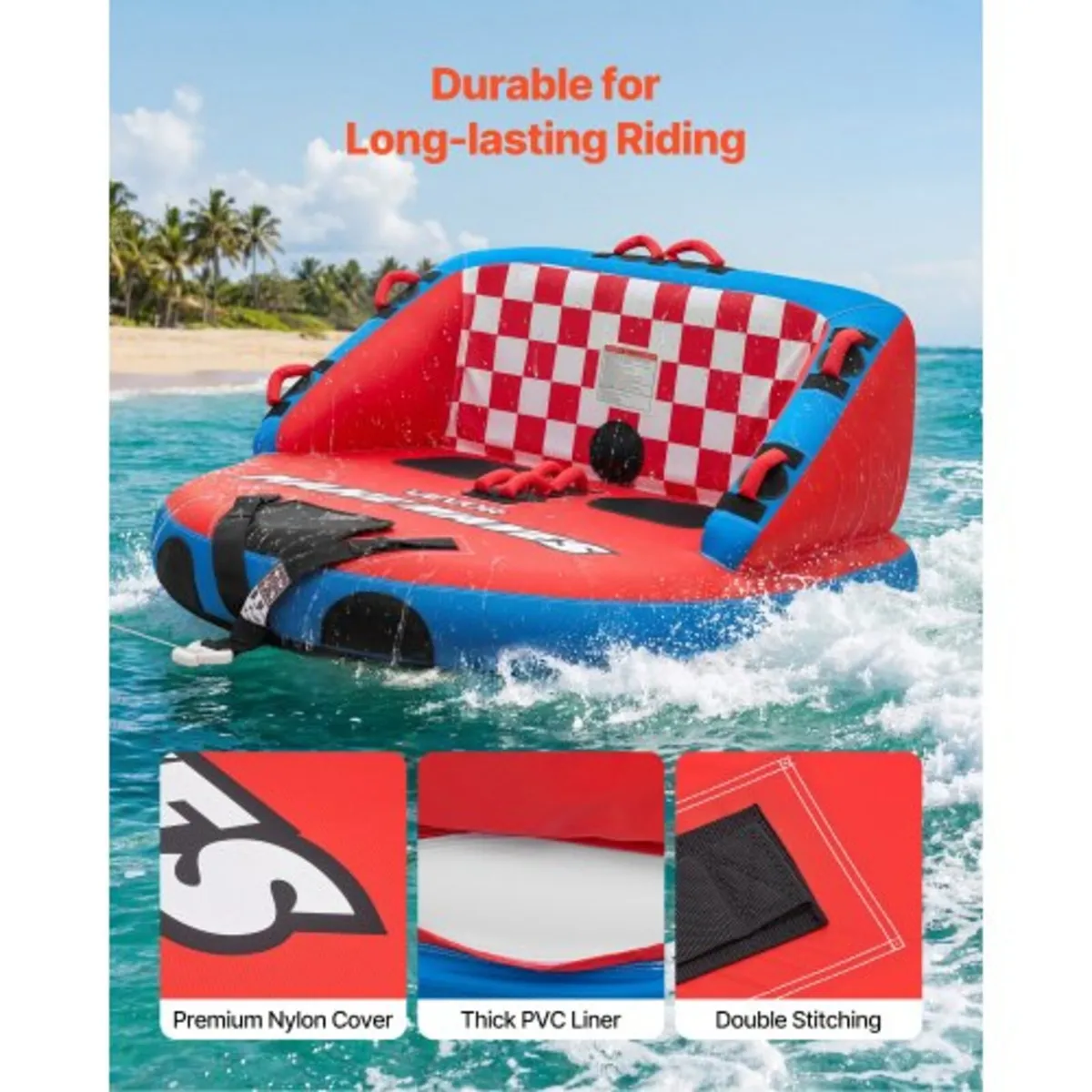 Towable Tubes for Boating, 2-Rider Inflatable Towa - Image 2