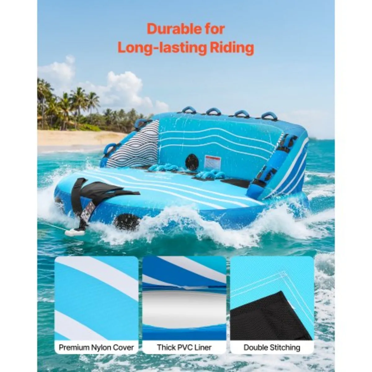 Towable Tubes for Boating, 3-Rider Inflatable Towa - Image 3