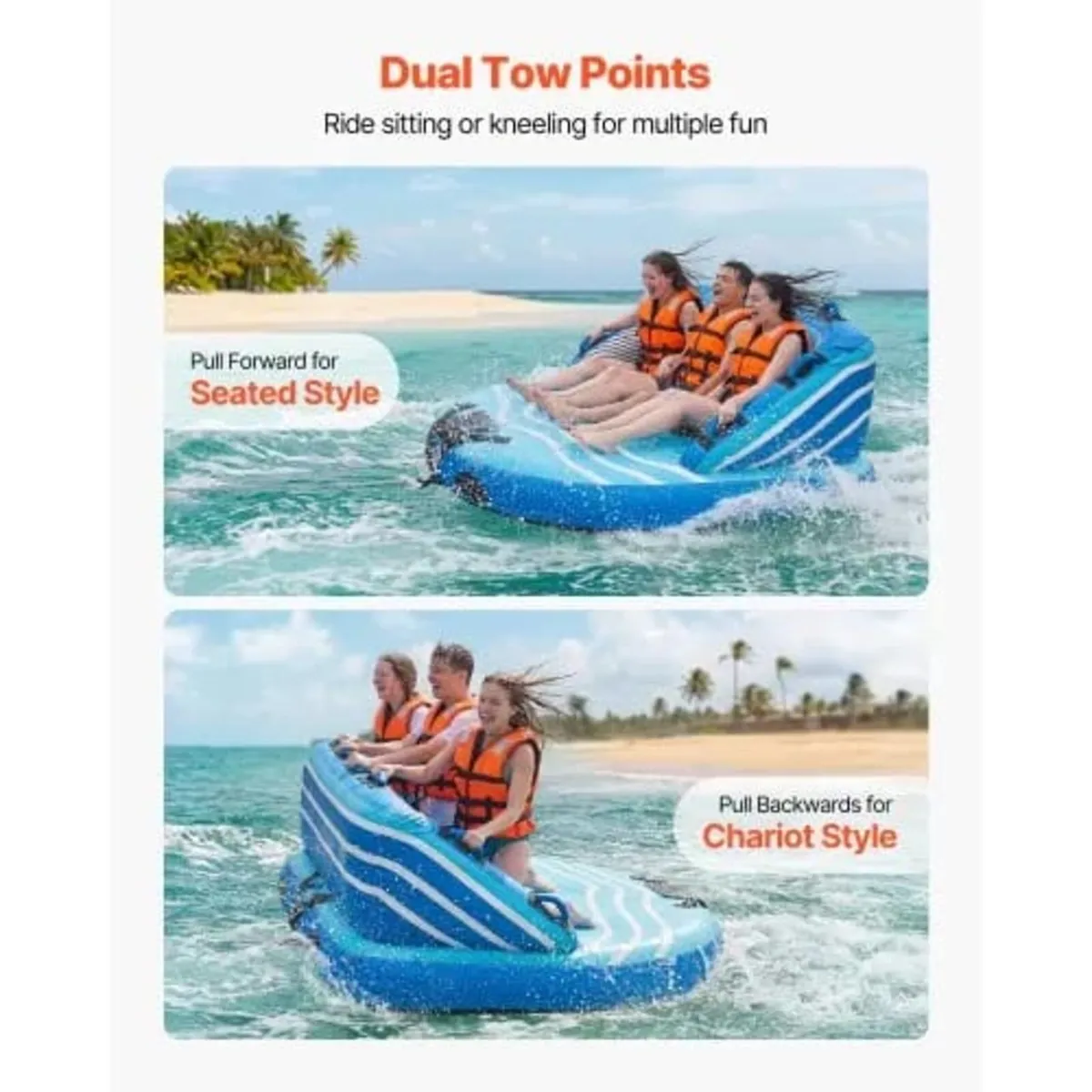 Towable Tubes for Boating, 3-Rider Inflatable Towa - Image 4