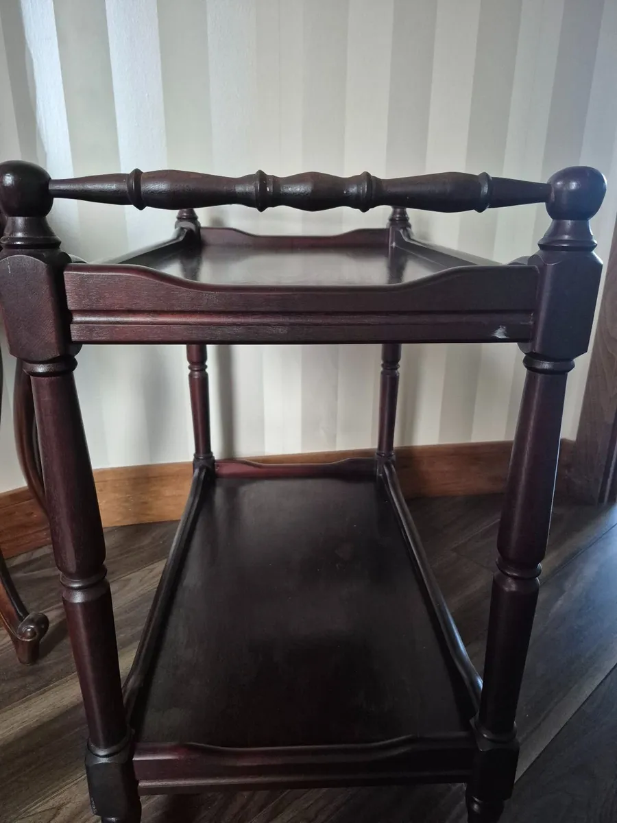 Mahogany drinks trolley - Image 2